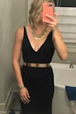 I am obsessed with this dress. It's so classically beautiful! It's extremely comfortable due to the fabric having some give to it and very simple. The ONLY negative I can say of it, is for tall girls like me, it's not long enough to wear a heel with. The medium was too big though and even then, I would have had to do a small heel. With the small, I have to wear flats which has been challenging to find a pair I like.
BUT despite that, I love the dress. I'm putting a gold plated belt around the waist and it elevated the dress immediately for the function I need to wear it to!
LOVE it! - Aubrey B.