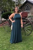 I was very torn between buying the Medium and the Large but ended up going with the Medium as my bust size isn't that big. The waist is stretchy at the back so if you are debating like I was I would go with the smaller size. The size chart says 28 - 29 inches for dresses but I'm around 34 inches and it fit fine. It was a bit snug on me (but not uncomfortable) once the small clip at the top of the zipper was done up but again, the large would have been too big on me especially in the bust. I did have to get it hemmed because of my height but I was expecting that based on other reviews. I didn't have to wear a bra with this, however you could do petals or a sticky bra. The sides were a TAD loose but not enough to get it fixed because I was worried about it or anything. The adjustable straps really helped with that. Loved the colour, exactly what I was expecting. The fabric was heavier and I was dreading wearing it a bit because September weather can be crazy hot or cold but it was cool out so I was good to go! I did order this from Canada and it took maybe 2 weeks with about $35 in duty attached when I got it. Overall, amazing dress. I have absolutely no regrets about this purchase and would highly recommend. - Audriana R.