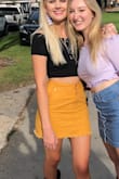 Borderline too small for me, but it has no stretch at all, so it would be way too big if I went up a size and wouldn't hit at the waist like I want it to. Love it and wore it all day for tailgating. - Meagan L.