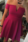 I ordered this in both Small and XS, I'm a Small on my bottom half and an XS up top, but neither seems to fit right. Because of the dress style neither size was too tight in the waist or hips, but the arm sleeve part on both sizes is really tight. Only the XS fits my chest, but even on the S the arm part seems too tight to wear very long. I tend to think I have skinny arms so didn't expect to have an issue there. I love the pink color and the fabric is really stretchy but still has structure and doesn't show every flaw so I really want to find a way to make this work. Might take it to a tailor and see if there is anywhere/anyway they could cut the sleeve partially so it's not so tight. - Meagan L.