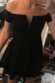 Love dress in every aspect except the little sleeve part is really tight. I ordered it in S and XS because I'm really small in the chest and wanted to make sure it was tight enough up there, but the arm part is too tight in both sizes and I tend to think I have pretty thin arms. - Meagan L.
