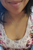 When I saw the necklace in person, I initially thought it was a little thin for my taste but when I put it on, it is exactly how I want it to be. Very dainty and pretty. I love that it's sterling silver as well. I'm just going to have to be extra careful with it, as it is thin. - Kathleen G.