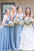 Ordered this for my cousin for her bridesmaid dress in my wedding. I got her the medium and it fit well. She did have to get it altered as she's 5'4" and wore flats with it. I loved the color, it's a very pretty dusty blue and all of my bridesmaids seemed to enjoy it. They said it was comfortable and they loved the open back! - Annemarie C.
