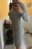 It's actually a thick material. Will be perfect for cooler weather. Very flattering, a little tight but I think it works. Overall I like it. - Sierra K.