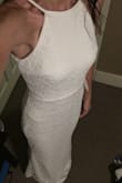 Bought this dress on clearance on a whim over a more expensive one since I'm just getting married at a court house and I'm actually really happy with this purchase! The dress fit perfectly and it's super cute and simple enough. And the lace is really soft, not itchy scratchy! - Christine L.