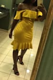 I got this dress to wear to my good friends wedding. The reviews were mixed when it came to sizing. This dress runs true to size. I'm in the awkward fit between 4-6. 4 fit my top half very well but often too tight around my booty. 6 are loose around my top half but fit my butt better! I ordered a 6 and I wish I would have ordered the 4! Booty was still poking, OKAY! The color looked so amazing on my skin, I had so many compliments! The material is made very well, durable. I did not like the rubber grip that's suppose to hold the dress up, it kept sliding & falling. Other than that, this dress is an absolute favorite!!! - Whitney R.