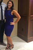 I loved this dress and received a ton of compliments. It was stretchy and super comfortable.  The straps did feel just a hint big, but otherwise it fit perfectly. I have a smaller bust and just wore pasties which worked well.  Perfect for a wedding guest dress! - Jacie M.