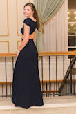 This was my prom dress! I ordered a large (I'm usually a medium) thinking it would run small but it fits true to size! Order what your usual clothing size is! This dress looks beautiful on, so classy so timeless! I was nominated as best dressed! I added pearls as my accessory and got tons of compliments. I felt so beautiful in this dress. Also, it is classy but casual enough to wear again. I'll be wearing this dress again to a spring wedding in March! You won't regret buying this! - Em B.