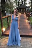 I really loved this dress.I bought it for a wedding and everybody asked about it...It fits perfect with high heels - Evangelia K.
