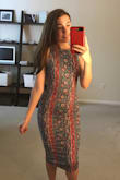 This dress fits me perfectly! Loved how it's light weight, stretchy, & accents the little curves I have! - Courtney T.