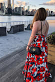 I adore this dress. I have worn it for a few occasions and have received so many compliments on it. Very easy to wear. The material is soft and light.
I had to have it hemmed because even with 4" heels, it was FAR too long on me.

I always wear a medium in Lulus dresses and a medium in this dress fit perfectly. - Kristina I.