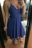 This dress was perfect. It fit great and looked amazing! I was in between a large and medium however I am very happy I went with the medium! Bonus points for it being supportive so I don't need to wear a bra. - Anna L.