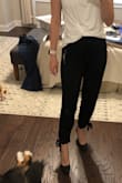 These pants are super comfy! The fabric is on the thinner side, but that's part of what makes them so comfortable. They did shrink a little after the first wash (I did not dry them) but they still fit fine. I would totally buy these in many more colors! - Madeline B.