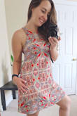 Really cute dress with a lovely pattern! The colours are super vibrant and it fits perfectly! I do think that it might be a little short if you are very tall though! - Jamie G.