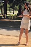 Wore this dress in a size SM and ivory/white color to my engagement bbq. Loved the fit. Since it was an outdoor bbq I decided to dress it down a bit with some rose gold sandals, but it worked really well! Would buy in other colors too =) - Ina G.