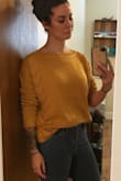 Bought for a photo shoot and it's exactly what I was looking for! Nice oversized fit, perfect mustard color. Not super soft but I didn't expect it to be. Looks great tucked in! - Raelee W.