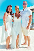 This dress is very elegant but check the size guide before ordering. I usually wear a medium but when this dress arrived I couldn't zip it past my rib cage. I reordered in a size large as it was so pretty and knew it would be perfect for my vow renewal in the beach. The large was still snug around the chest area but once it was zipped, it fit great and looked amazing! The dress is very long so prepare for that with the right shoes. I would definitely recommend the dress for any formal event. - Linzi H.
