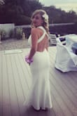 I used this for my reception and it was absolutely perfect!! I got so many compliments! I did have it hemmed and added a slit up the leg. - Meg M.