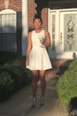 I loved this dress that I purchased from Lulus! They are true to size and the fabric is pretty good quality. What you see in the picture is what you get. I also received my dress very quickly and is definitely worth the money. I have bought a few other dresses from Lulus before and was very happy with those purchases too. I will recommend this shopping site to my friends and family. - Casey P.