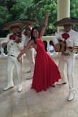 This dress was the perfect dress for a wedding in Cancun, Mexico! The red color was so vibrant and beautiful! I loved the back of this dress as well! A little heavier dress to wear in Mexico since it was really hot but other than that it was beautiful! - Maria F.