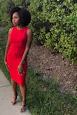 What!?!? This dress is everything! I love how it flatters my figure in all the right places! Definitely a head turner/ show stopper with this vibrant red! I truly recommend this dress trust me you won't regret it! - Florence E.