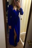 I wore this dress to an outdoor fall wedding and it was perfect! The color is beautiful and the fit is very flattering. It was the perfect length for me with heels on, so shorter women may need to get it hemmed. I also put a stitch in the bust area to make it a little less revealing. Overall loved it and can't wait to wear it again! - Kelley D.