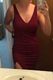 Loved the silhouette and color. Fabric was a little thinner than I expected. Ran large in the waist area and the fabric bunched up rather than laying flat and hugging my figure. Despite having a larger chest and wide hips I would still size down in order for this to fit my waist area better. - Kaitlyn B.