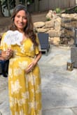 I order the dress as I thought it will still fit my waist since I'm pregnant. It's hard to find a beautiful dress that I can use now and also after I give birth. This dress was perfect. It gives enough room around your waist to make it smaller or bigger. I got a lot of compliments and was very comfortable. It runs a little long, I'm 5'2 and was wearing extra 2.5' with my wedges. - Katherine F.