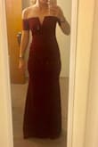 This dress is so beautiful and I wanted it to work so much!!!

I normally get XS for dresses here, since I normally get the tight-on-top, and flowy on the bottom.  However, since this is tight, down until below the hips, it didn't work at all. :(

My hips are huge, and for the XS and S of this dress, it was great for the upper half, but it was super tight in the lower half.  In the first pic I posted (I forget if this pic was an XS or S - they both fit the same way; didn't notice a difference), it looks alright, but in person it was a mess.

I loved it so much that I was considering getting a M or L and getting the top half tailored, but I tried that on and it looks way too complex to get that done. The M is the second pic.

Sadly, I won't be able to wear this (unless I lose a ton of weight for my hips). - Cassandra G.