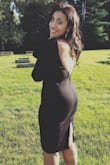 I wore this dress for a fall wedding outside. It fit perfectly and was really comfortable. I did not wear any undergarments with it and I was fine no one could tell. I was nervous about ordering because no one who reviewed was a bigger girl!!! I'm 190 and it was perfect! Just buy it !!!! - Hallie M.