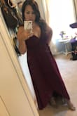 I bought this dress to wear to my friend's fall wedding and it was perfect! I typically buy one size up than normal to be safe. I did need to have it hemmed, but otherwise it fit great. The fact that it's a wrap dress allows you to make it a little tighter and the adjustable straps allow for your bust to fit as needed. I got so many compliments on this dress and I felt comfortable the whole night. - Sunny L.