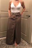 This is so cute at a winery or if it's a little chilly out for fall. The only thing is is is a bit long but with heels, it's perfect length. X-Small fit great and color is a bit darker than showed which I liked. - Kayla R.