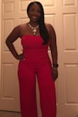 This jumpsuit was a hit! I got so many compliments. I ordered the jumpsuit in White also. It is true to size, comfortable, and worth every penny. - Sonia F.