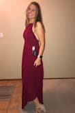 I was really worried about this dress because there's no normal bra that will work for it but it looks amazing! I'm wearing this dress in my sisters wedding and I'm so excited! You will need to hem the bottom if your 5"5' but that's not a big deal for me. - Katherine K.
