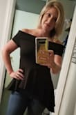 Loved this shirt! Wore it to a concert downtown and felt very sassy in it. It was nice, because it did not rise up being an off the shoulder shirt. Cannot wait to wear it out again! - Katie R.