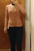 Material is so soft and stretchy. The v-cut is a little low for my liking but simply solved by wearing a tank top underneath. - Amanda B.