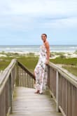 Get a lot of compliments with this dress. It's flowy, soft, and just right. It's got a nice thigh slit- not too high or too low. It's a beautiful dress all around! - Alexandra L.