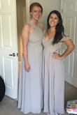 Larger chest so tight but I wouldn't go any bigger. Perfect bridesmaid dress - Michelle G.