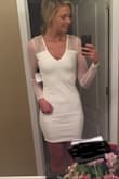 I got this for my bachelorette weekend and it was perfect. I'm tall, but it wasn't too short for me. There was a lining to the dress which was nice so it wasn't see-through. The lining wasn't sewn to the dress itself though, so I had to pull it down several times throughout the night because it kept riding up. I wore the dress with spanx & a strapless bra (neither shown in the pic). - Alivia S.