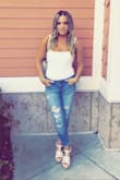I love this top! Throw on some high waist jeans and some heels and you're good to go! - Julie S.