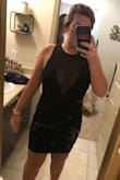 I ordered this for one of my sorority social events and I am obsessed with it. It is the perfect mix between sexy and conservative. The length hits me perfectly right above my knee and the mesh over the chest area makes me feel like I'm not totally flaunting anything. Would definitely recommend to anyone who is looking for that perfect little black dress! - Alston C.