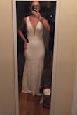 I love the lace. I was surprised by how much I loved this dress considering I typically don't like fitted clothing. The length was perfect too. This dress won't need to be altered except maybe to add some cups. - Haley F.