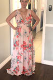 This dress is beautiful but did not fit around my rib cage so would not zip up. Had to send back but they didn't have a medium to exchange for. I think the medium would've been too big everywhere else. - Megan R.