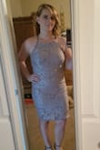 Wore this for a friend's wedding and it was extremely comfortable for 6+ hours and it's so flattering! The grey is more of a light purple/grey than a true grey. - Stacey B.