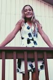 My daughter ordered this for homecoming. She is very petite so she did have it taken up
a little but it fit pretty well considering her size. It was so pretty on! - Melanie A.