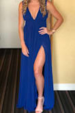 Beautiful dress and would buy every color if i could. I didn't have to wear a bra with it. However, I did have to get the bottom hemmed. - Kara B.