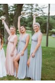 This post may be relevant but maybe also irrelevant because I purchased this dress in Light Grey for one of my Bridesmaids & it was Beautiful. It runs a little tight around the waist and the zipper is pretty hard to zip but overall the dress is Beautiful! This dress looks especially beautiful on ladies that have a smaller bust & are taller. Gorgeous dress, I couldn't have picked a better Bridesmaids dress. - Senka O.