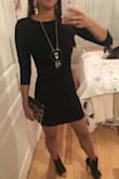 Super pretty dress and the bodycon style is very flattering.  My only issue is that in the photo of this dress online, it does look like the sleeves on this dress are 3/4 length sleeves... but in reality this is a LONG sleeved dress (which I didn't realize). Still, super cute and a good buy!!! - MaryBeth L.