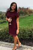 I ordered this dress in burgundy to wear to an outdoor, fall wedding and it did not disappoint! It was a little loose in the shoulders, but overall a perfect fit. The lace is gorgeous and adds the perfect feminine touch-I received so many compliments on this dress. Definitely recommend! - Alison B.