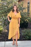 This dress is so cute! Flowy and feminine; it was perfect for a wedding over the weekend! The size small fit loosely on me, but not too big. I did find myself adjusting the bust area, so I'd consider pinning it next time. Overall, I love it and received lots of compliments! - Rachel F.